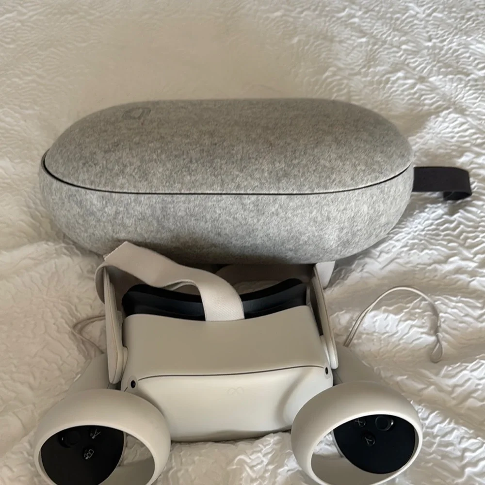 Advanced White VR Headset with Carrying Case
